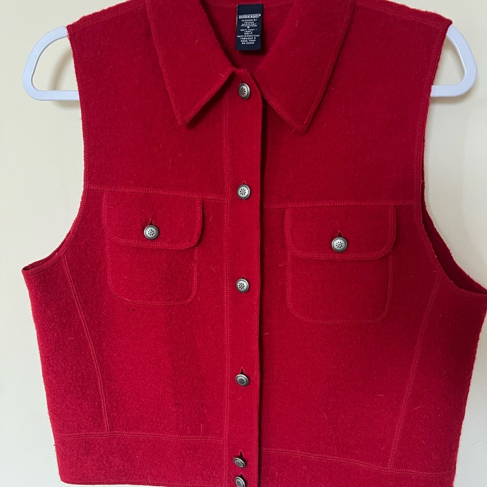 Red Button-Up Vest - Picture 2 of 4